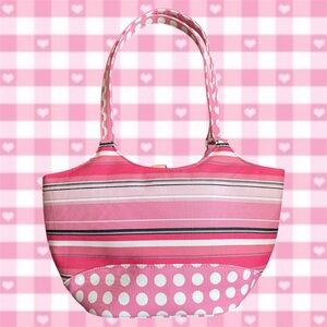 Pink Striped and Polka Dot Women's Bag